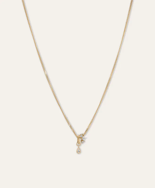 One of a Kind Mini Diamond Duo Curb Necklace made by Adina Reyter