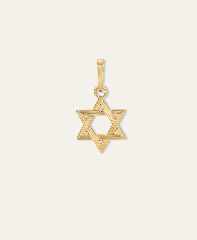 One of a Kind Groovy Diamond Star of David Hinged Charm made by Adina Reyter