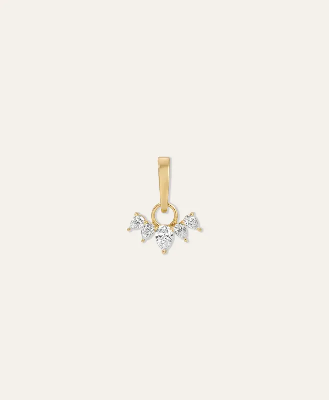 One of a Kind Diamond Pear Tiara Hinged Charm made by Adina Reyter