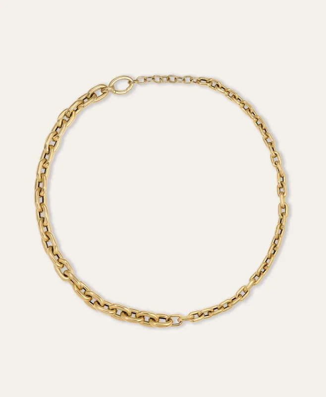 One of a Kind Graduated Cable Link Necklace made by Adina Reyter