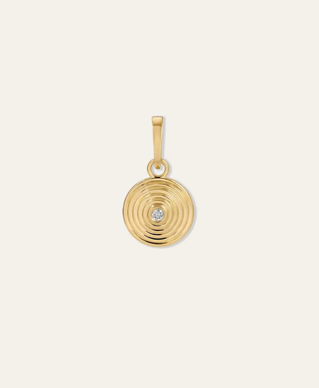 One of A Kind Groovy Round Diamond Geometric Hinged Charm made by Adina Reyter