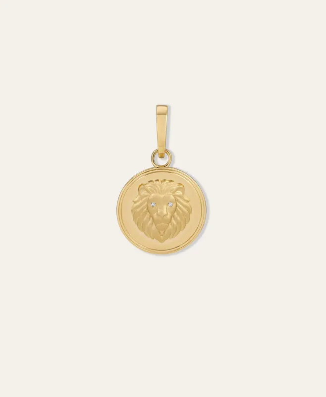One of a Kind Mens Groovy Border XL Lion Head Charm made by Adina Reyter