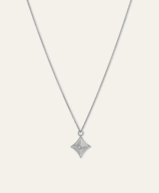 One of a Kind Groovy Geometric Diamond Lozenge Charm Necklace made by Adina Reyter