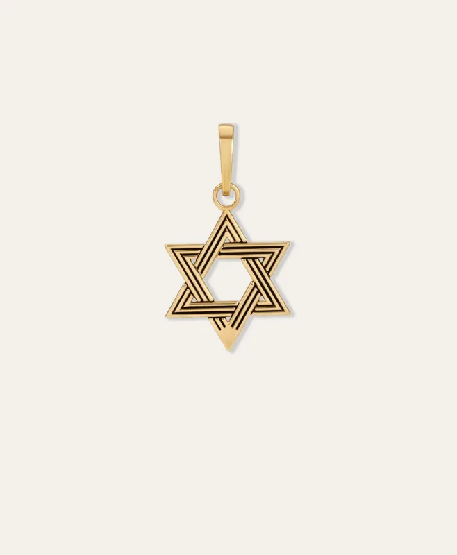 One of a Kind Mens Groovy Star of David Hinged Charm made by Adina Reyter