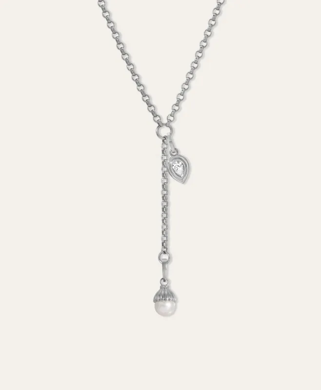 Pretty in Pearl Diamond Charm Necklace made by Adina Reyter