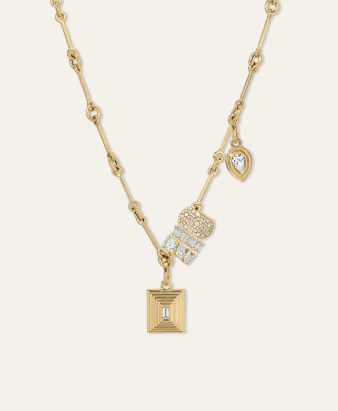 Good As Gold Diamond Charm Necklace made by Adina Reyter