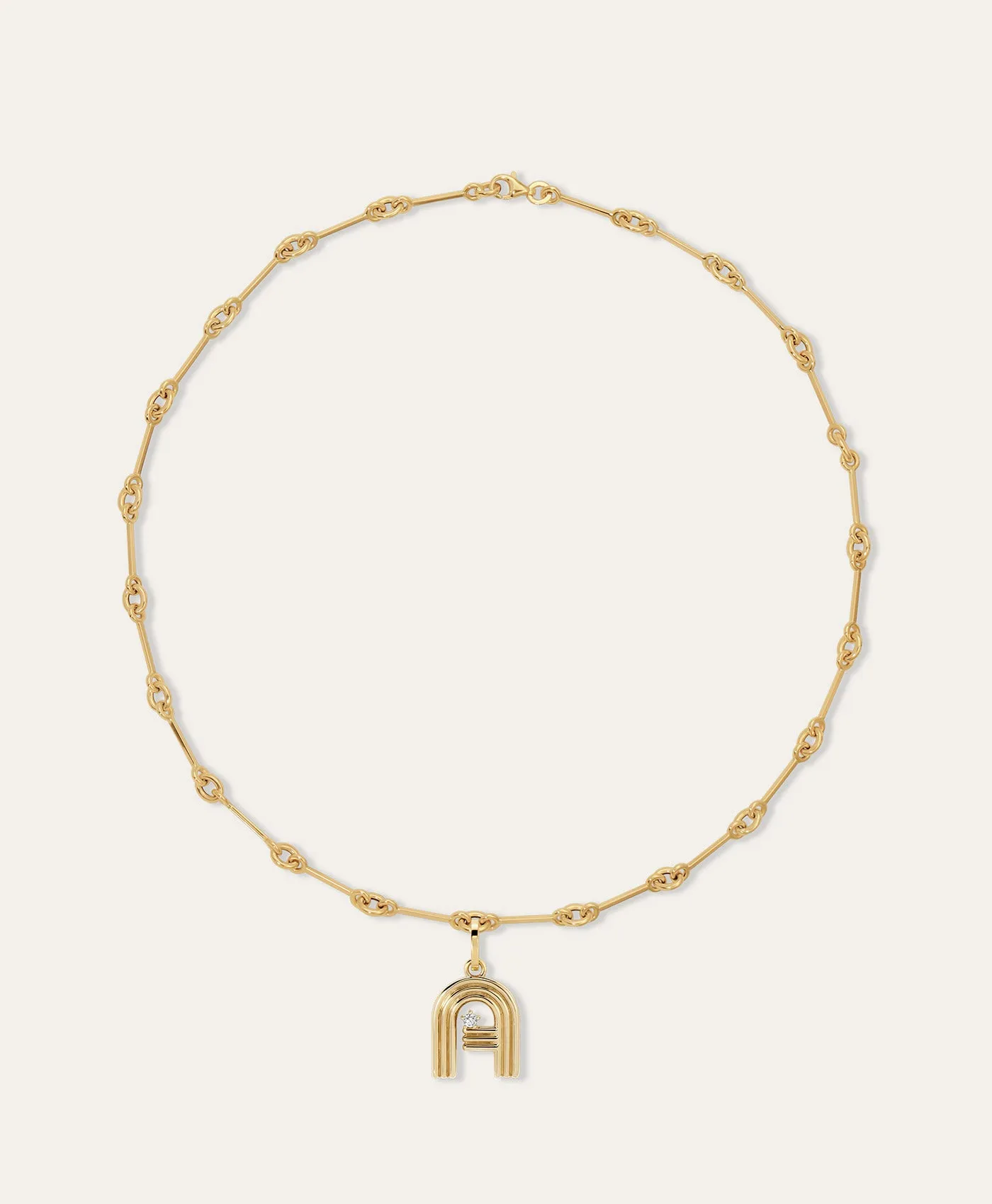 Groovy Diamond Initial Charm Necklace on Station Chain sold by Adina Reyter product image thumbnail 3
