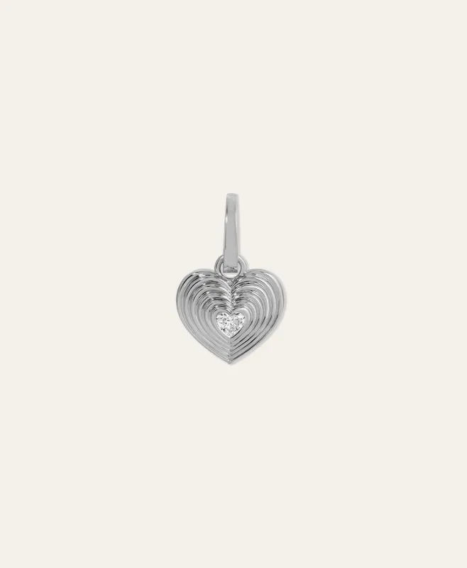 Groovy Geometric Diamond Heart Hinged Charm made by Adina Reyter