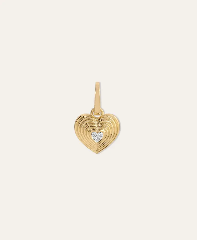 Groovy Geometric Diamond Heart Hinged Charm made by Adina Reyter