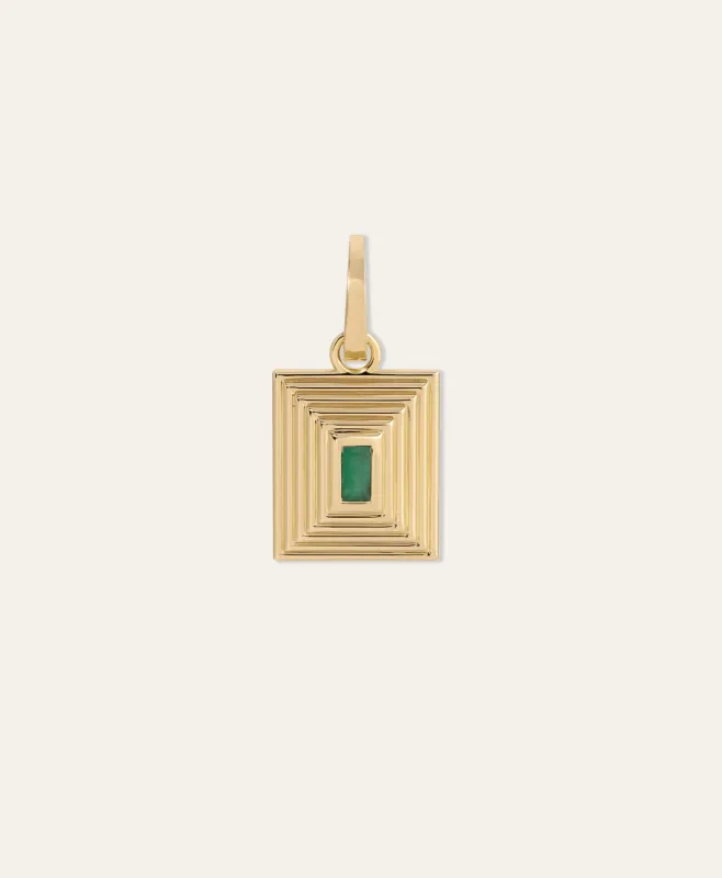 Groovy Geometric Emerald Rectangle Hinged Charm made by Adina Reyter