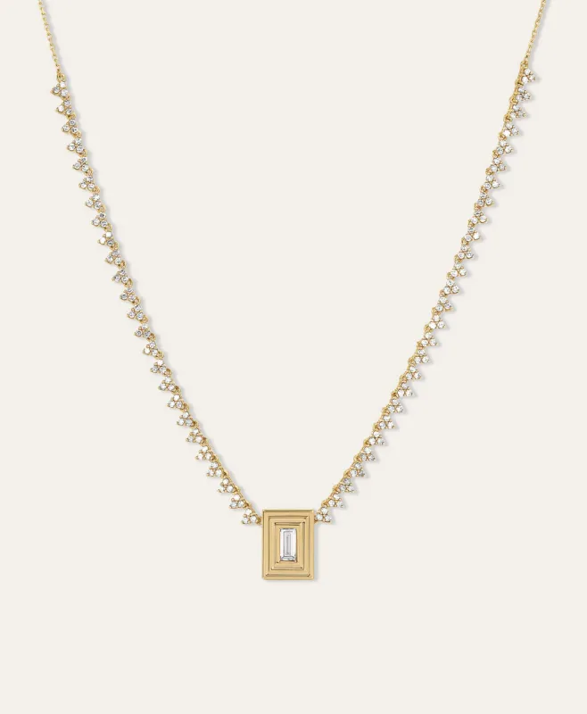 Groovy Geometric Diamond Big Bead Tennis Necklace made by Adina Reyter