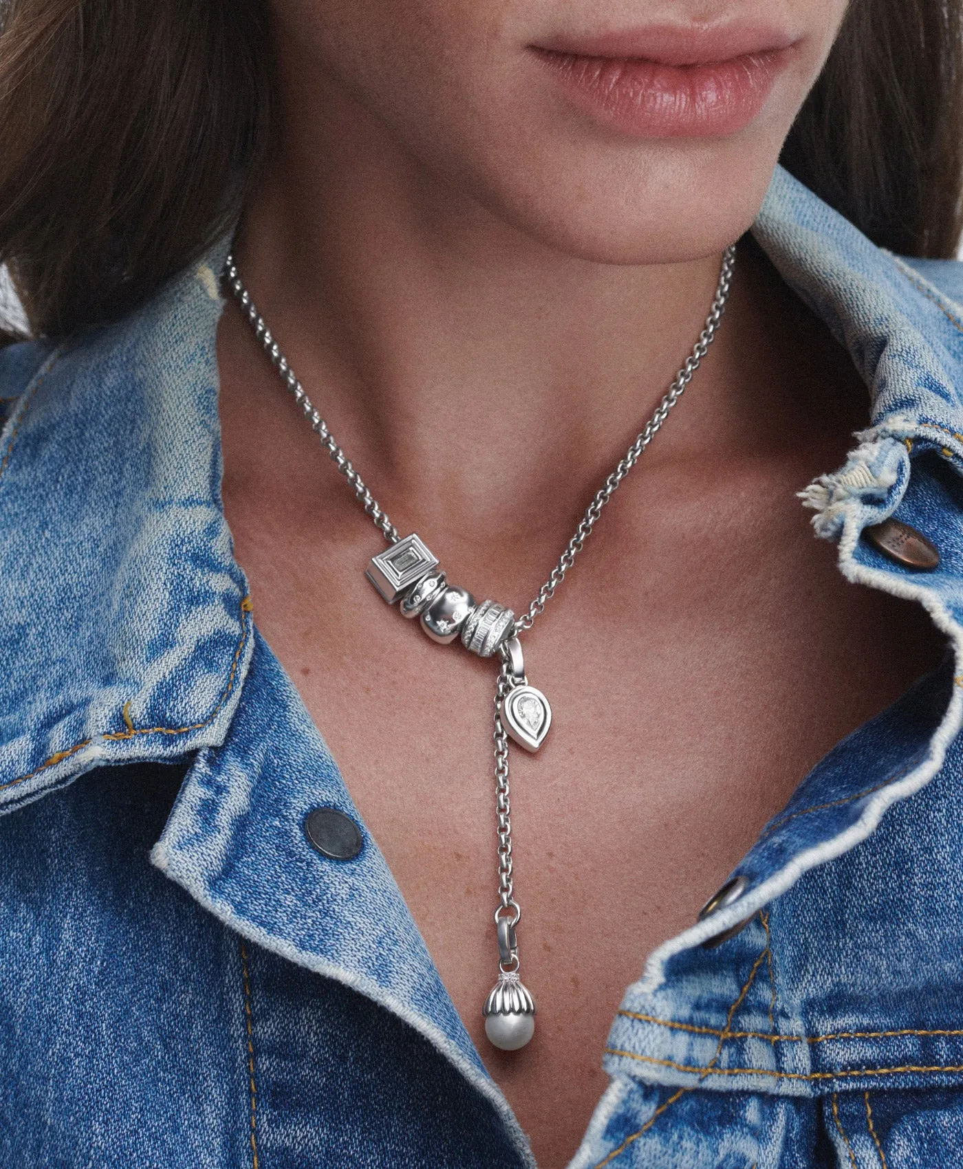 Groovy Pearl + Diamond Cone Hinged Charm sold by Adina Reyter product image thumbnail 2