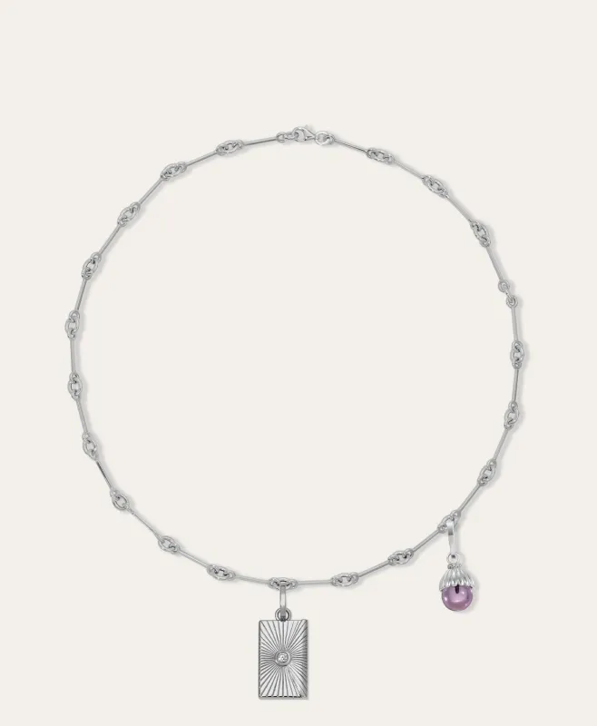 Sealed with Love Diamond and Gemstone Charm Necklace made by Adina Reyter