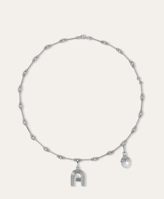 Name Drop Diamond and Gemstone Charm Necklace made by Adina Reyter