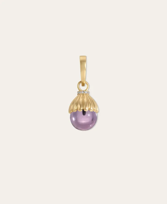 Groovy Amethyst + Diamond Cone Hinged Charm made by Adina Reyter