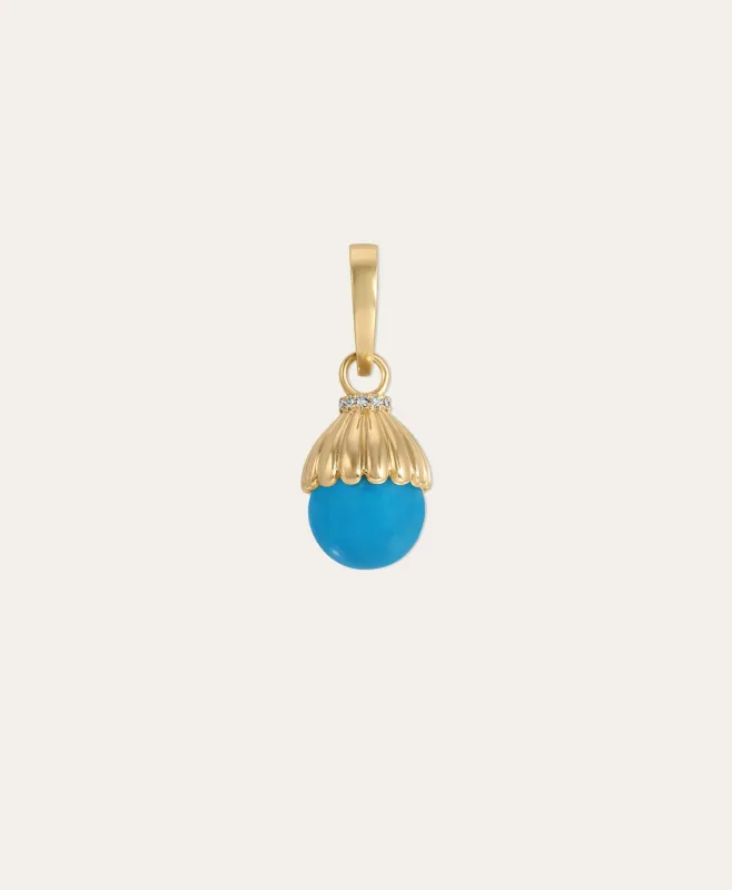 Groovy Turquoise + Diamond Cone Hinged Charm made by Adina Reyter