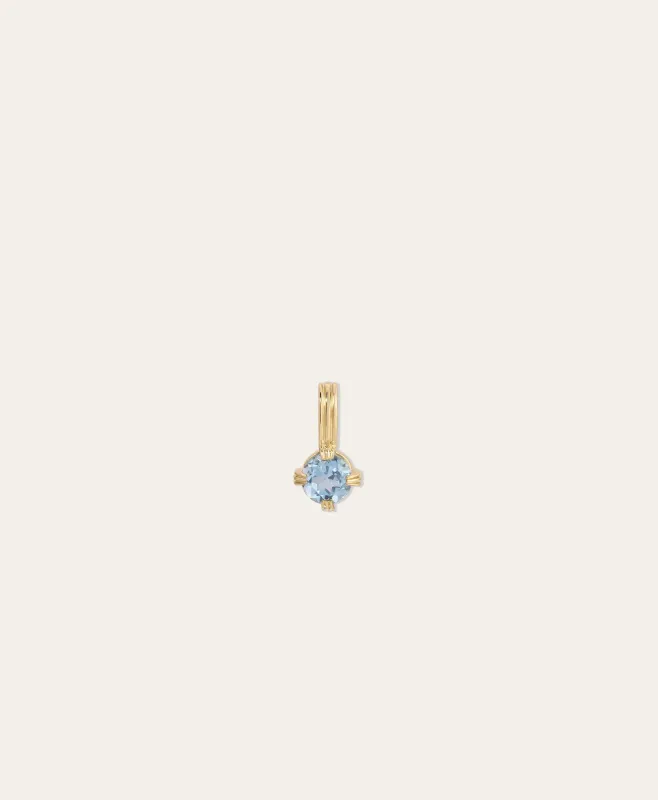 Groovy Solitaire Blue Topaz Mini Charm made by Adina Reyter