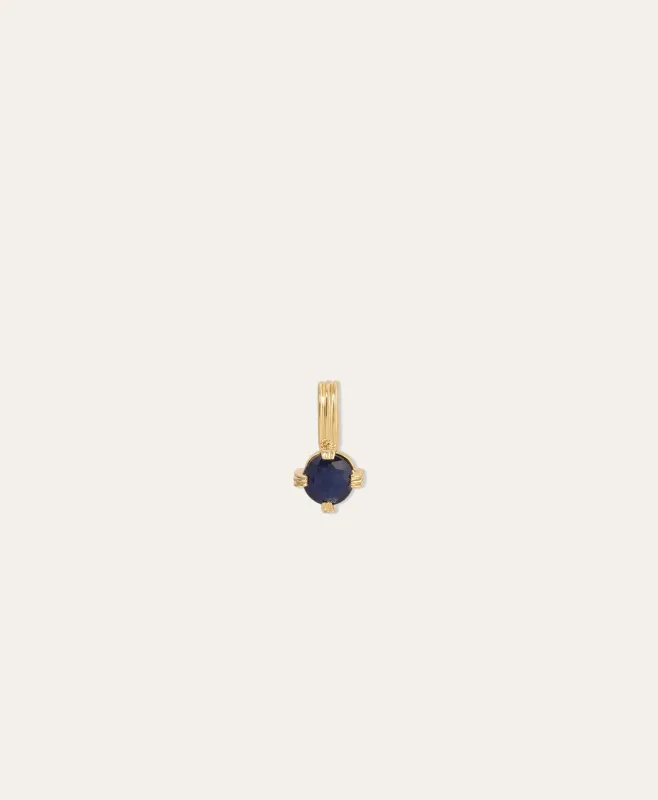 Groovy Solitaire Blue Sapphire Mini Charm made by Adina Reyter