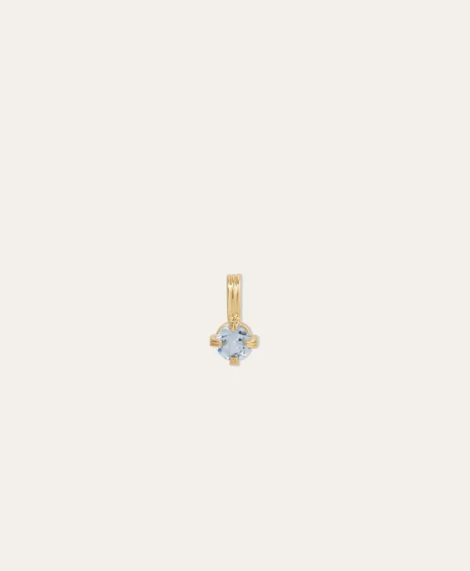 Groovy Solitaire Aquamarine Mini Charm made by Adina Reyter