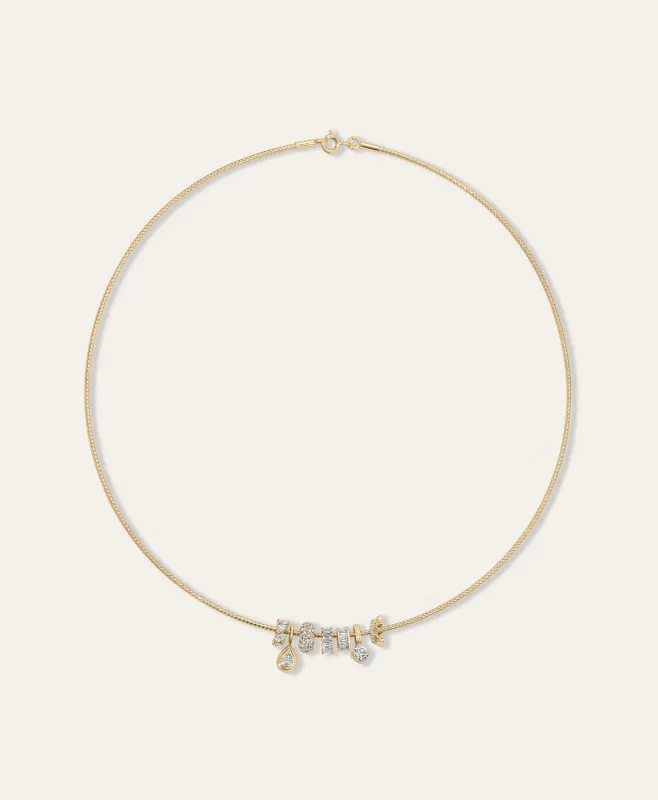 Fat Stack Mini Charm Collar Necklace made by Adina Reyter