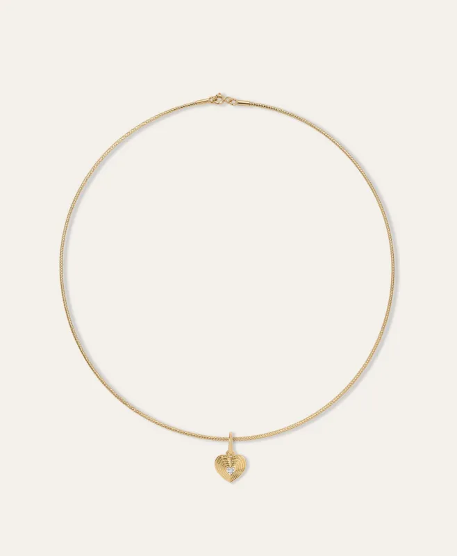 Groovy Geometric Diamond Heart Mini Charm Collar Necklace made by Adina Reyter
