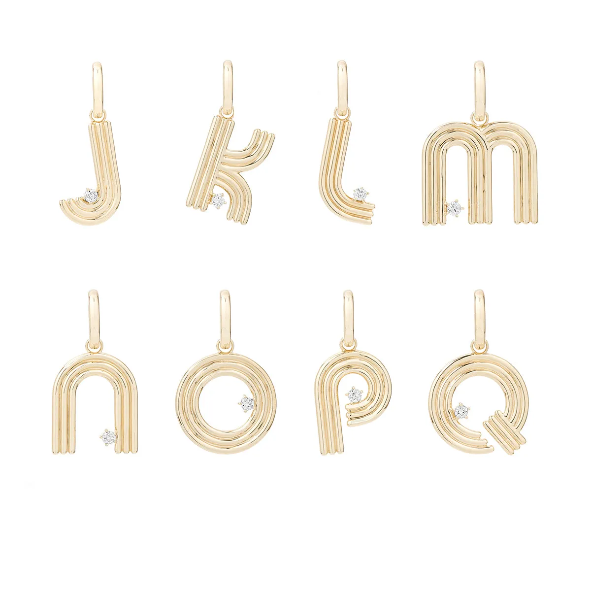 7mm Groovy Italian Chain Initial Necklace sold by Adina Reyter product image thumbnail 4