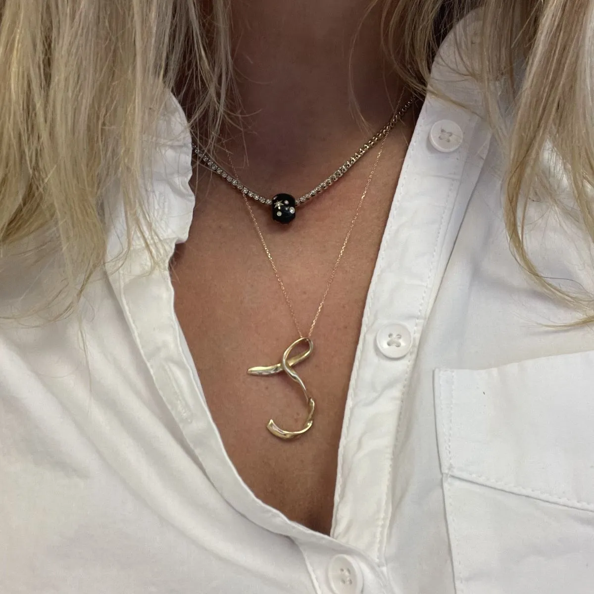 Twist Initial Necklace - Letter O sold by Adina Reyter product image thumbnail 3