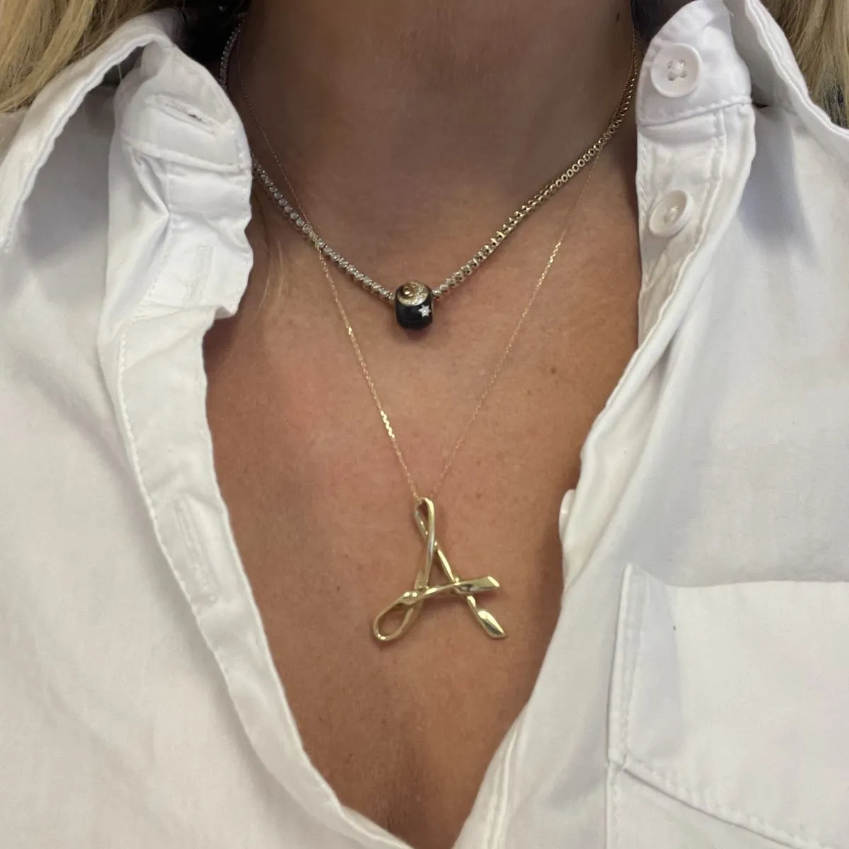 Twist Initial Necklace - Letter O sold by Adina Reyter product image thumbnail 2