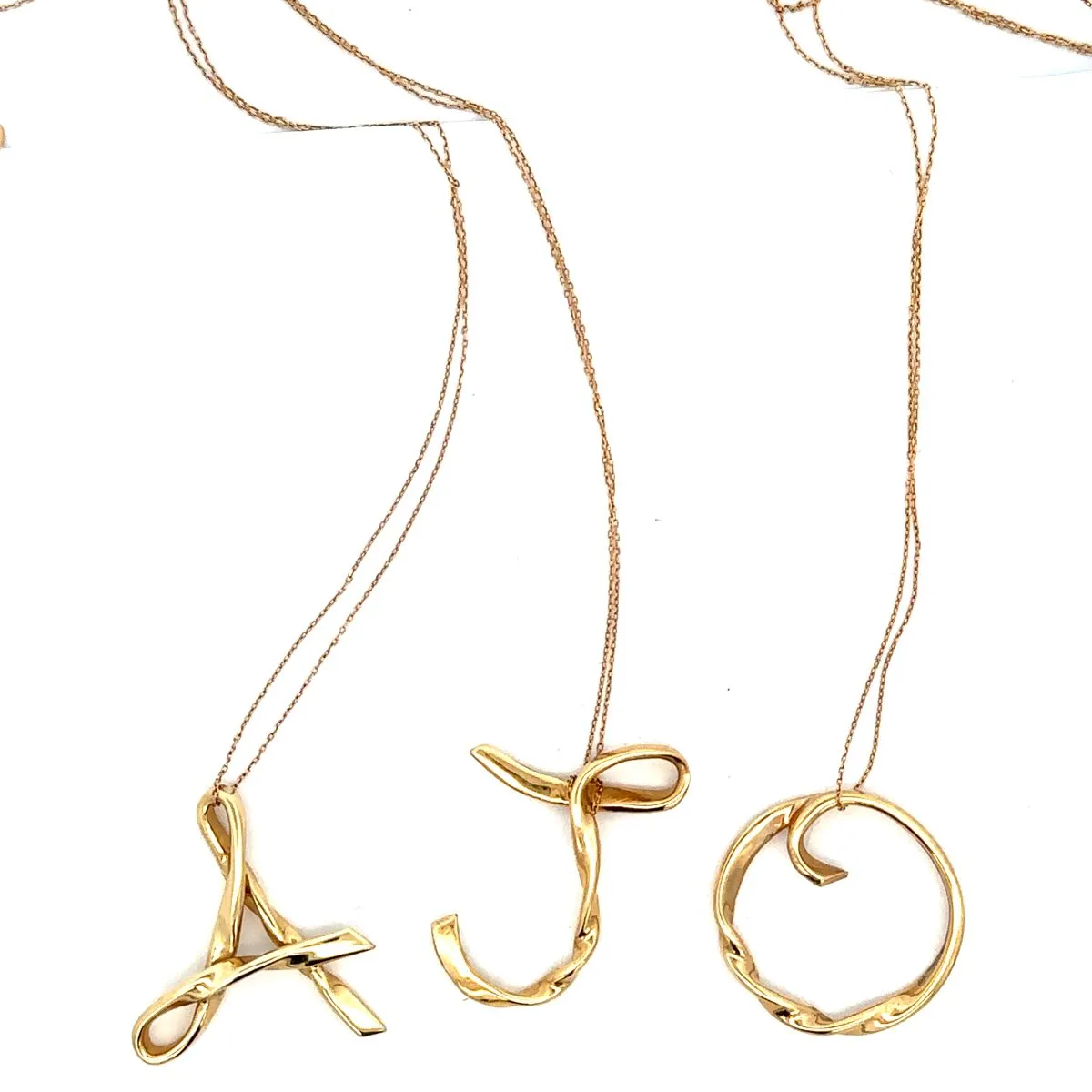 Twist Initial Necklace - Letter O sold by Adina Reyter