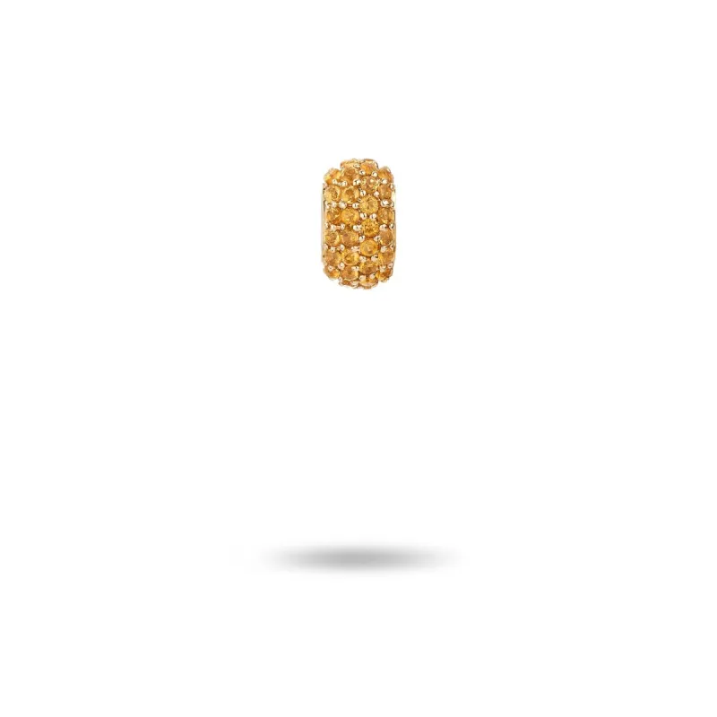 Wide Pavé Citrine Mini Bead sold by Adina Reyter