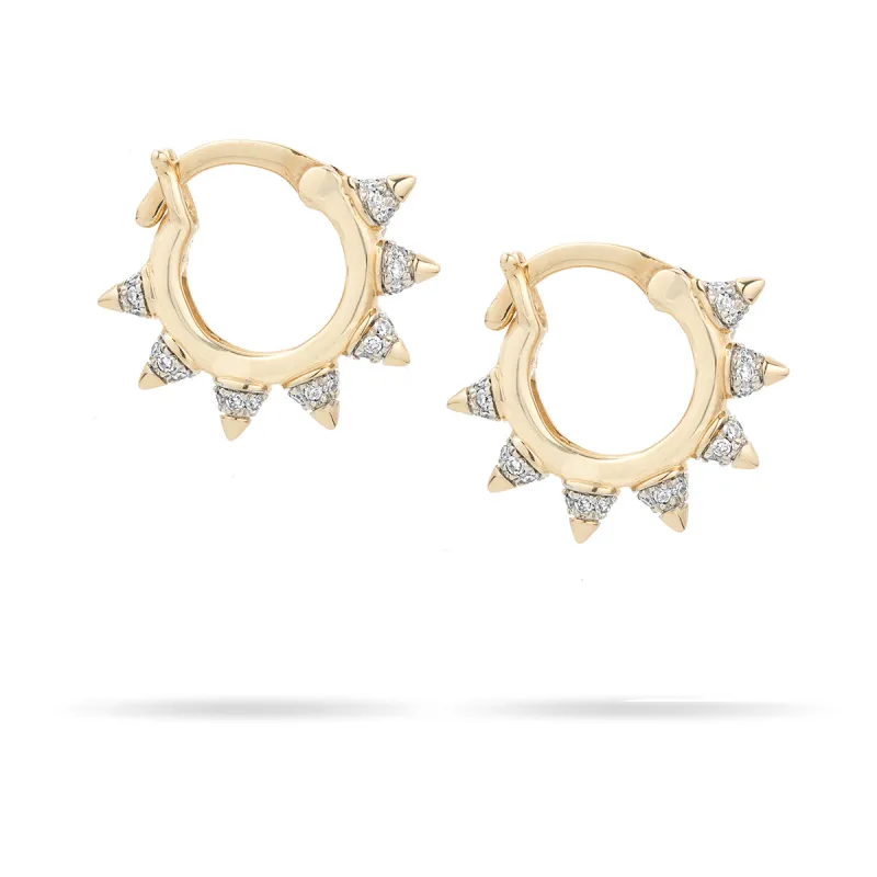 London Pave Spike Huggie Hoops sold by Adina Reyter