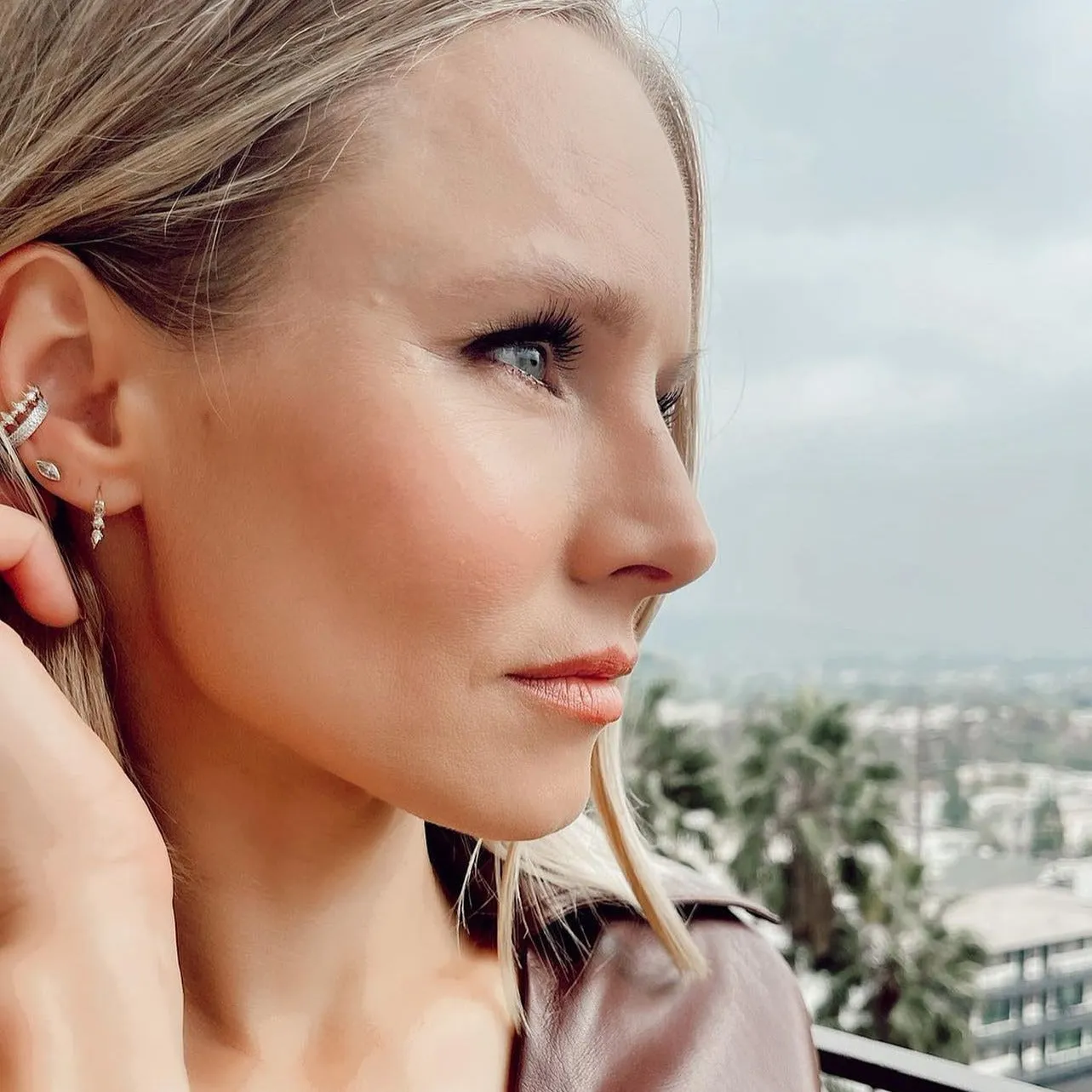 London Pave Spike Huggie Hoops sold by Adina Reyter product image thumbnail 3