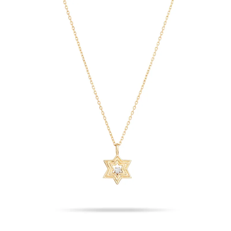Groovy Diamond Star of David Necklace made by Adina Reyter