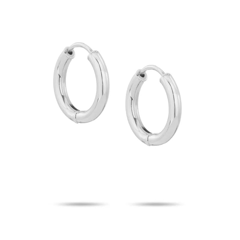 15mm Tube Hoops in Sterling Silver sold by Adina Reyter