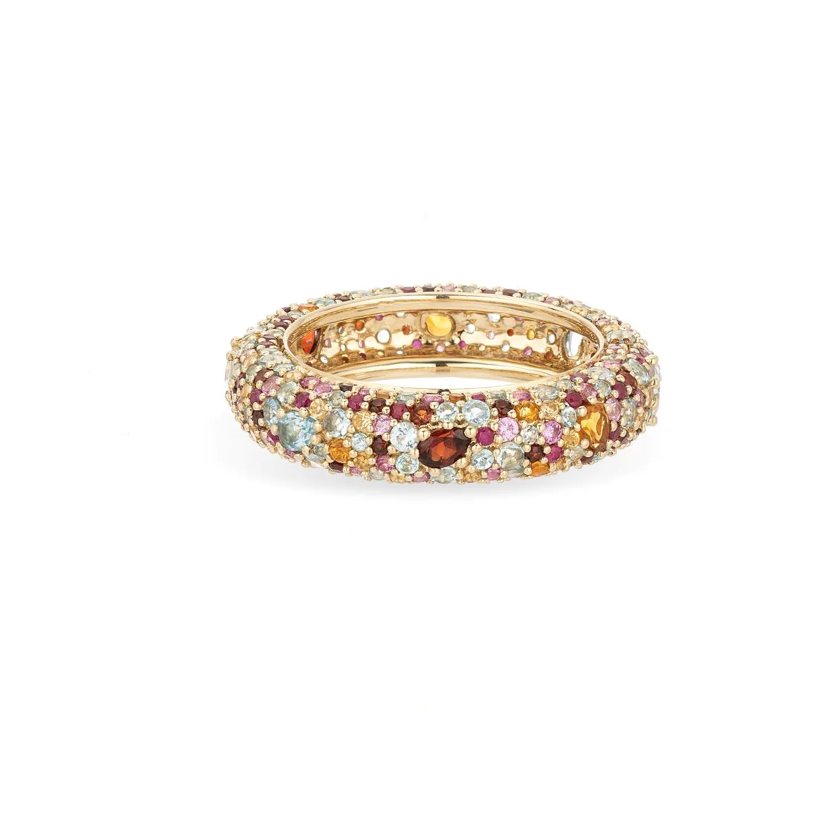 Crown Jewels Gemstone Eternity Tube Ring sold by Adina Reyter