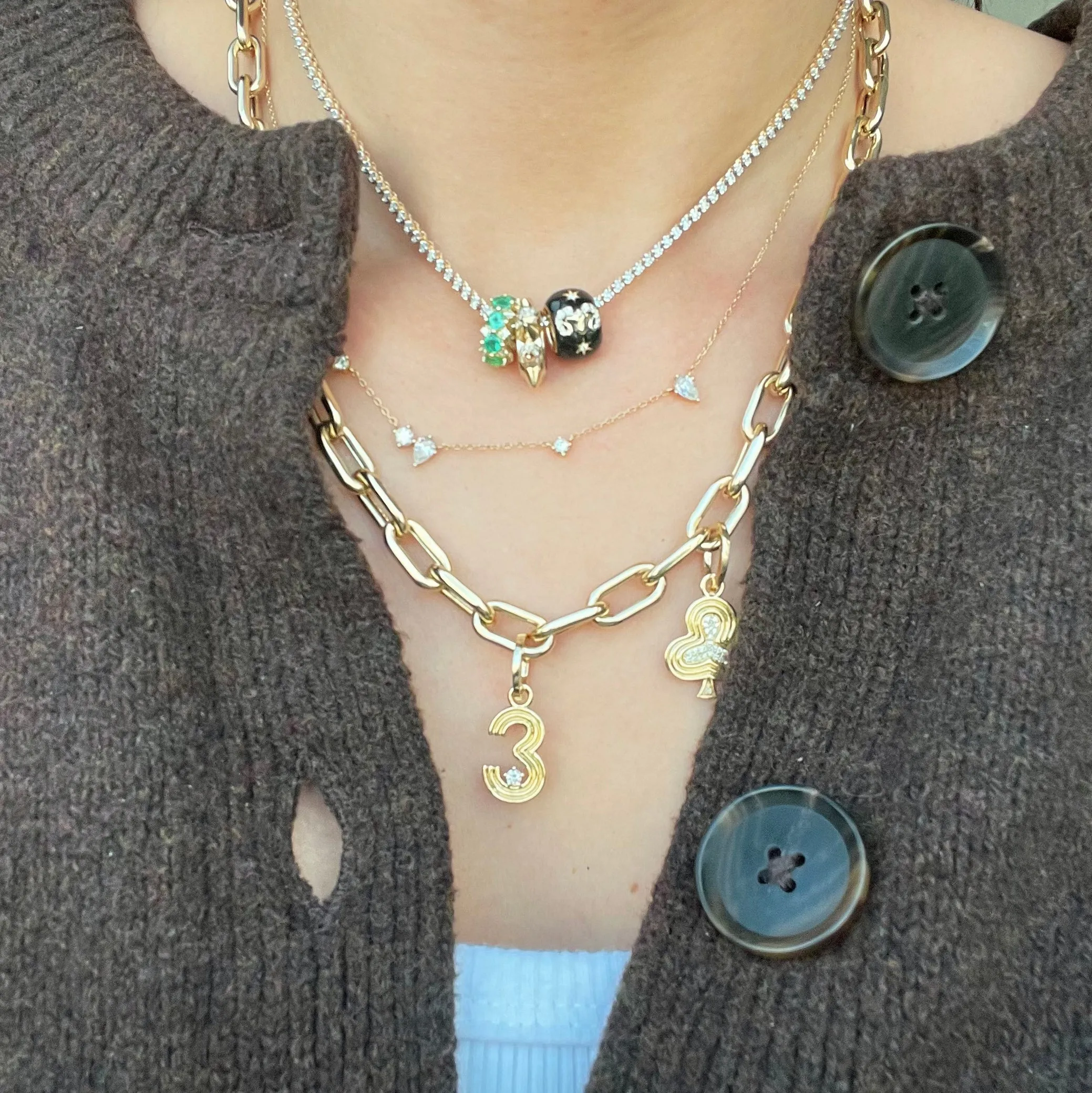 Groovy Diamond Number Hinged Charm sold by Adina Reyter product image thumbnail 2