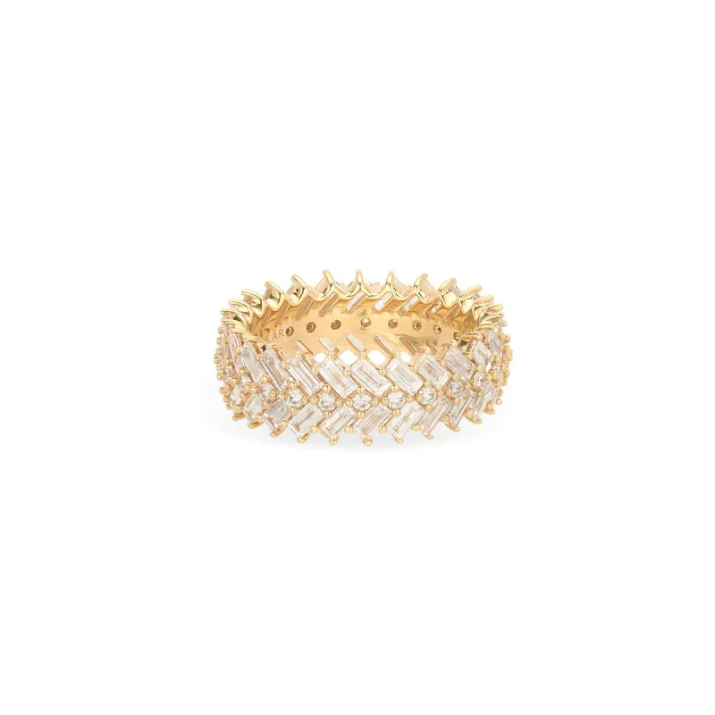 One of A Kind Diamond Chevron Eternity Ring - Lab Grown sold by Adina Reyter