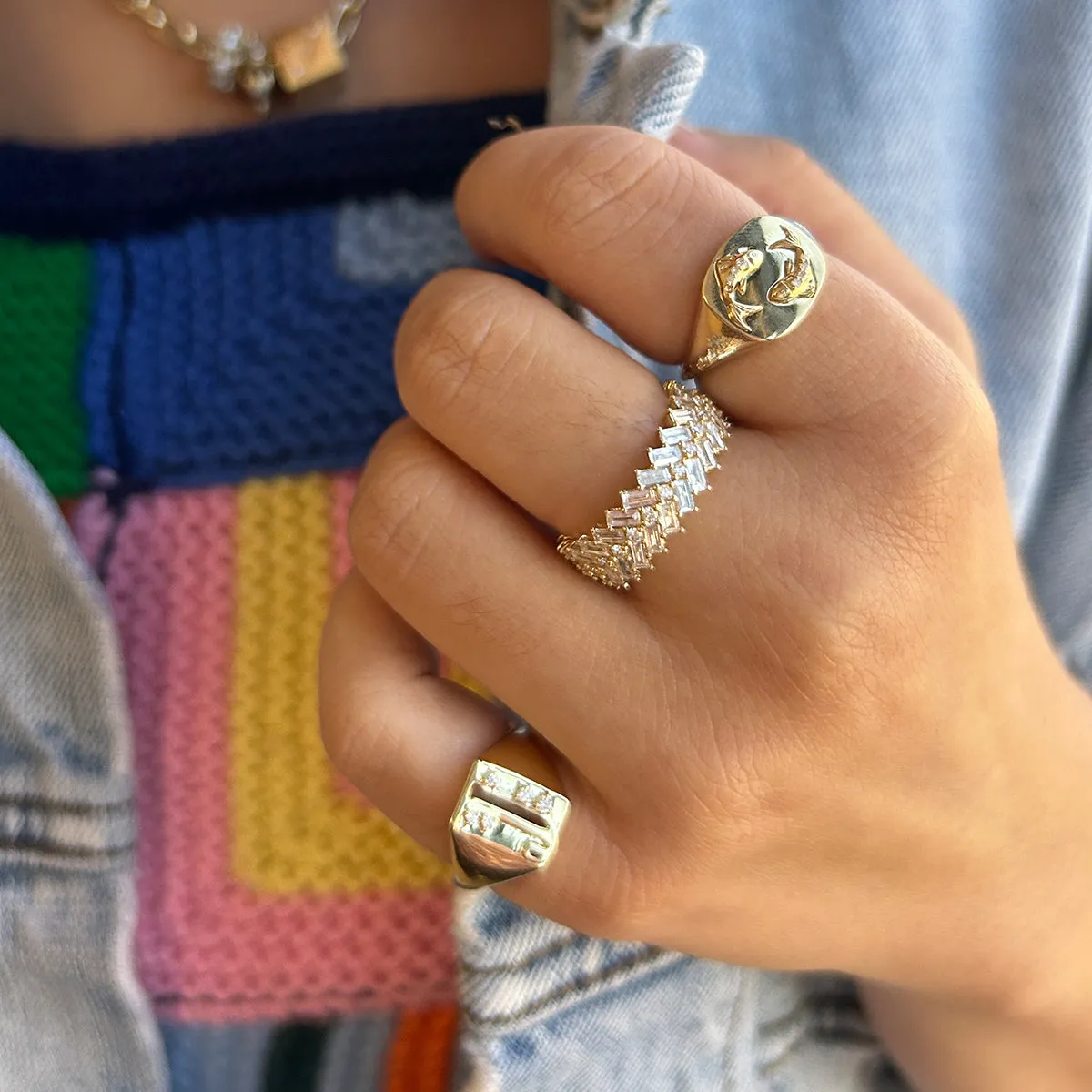 One of A Kind Diamond Chevron Eternity Ring - Lab Grown sold by Adina Reyter product image thumbnail 2