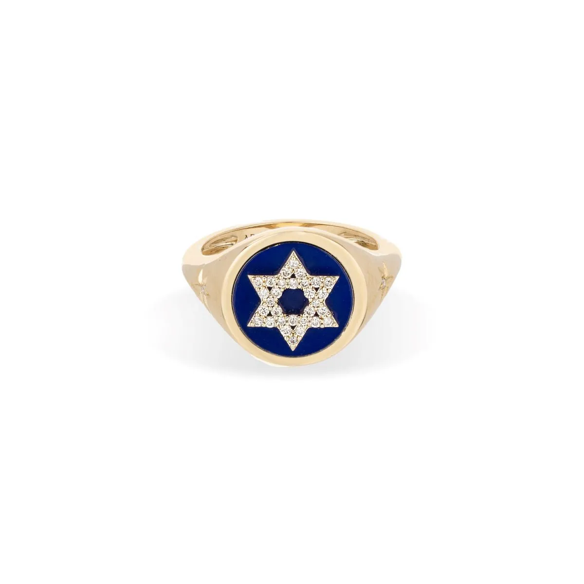 Ceramic + Pavé Star of David Signet Ring sold by Adina Reyter