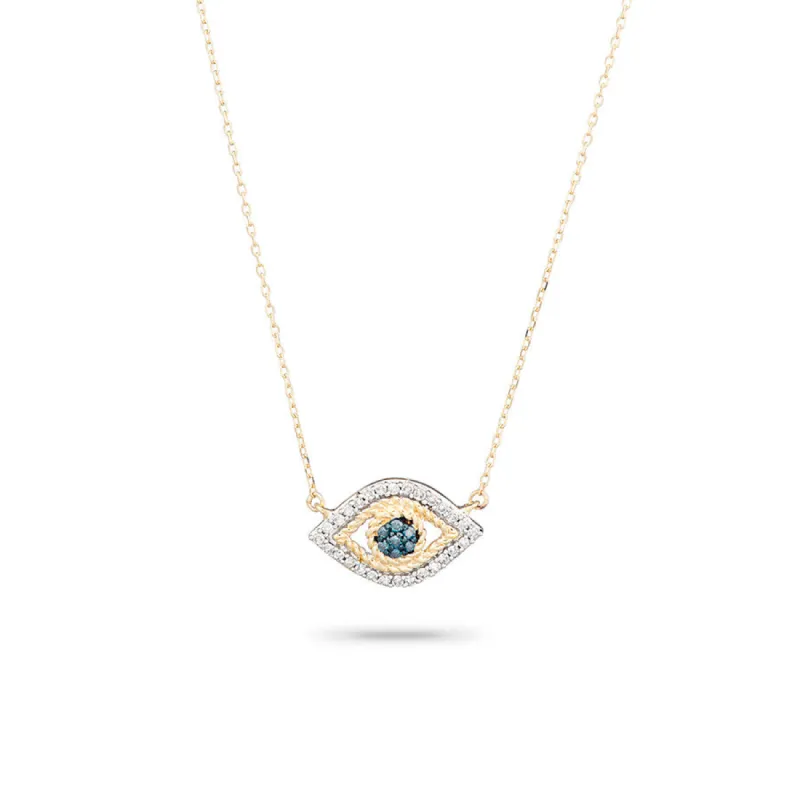 Tiny Pavé Evil Eye Necklace made by Adina Reyter