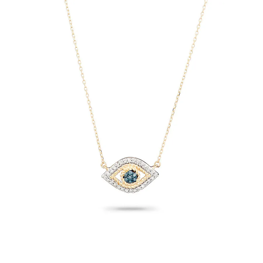 Tiny Pavé Evil Eye Necklace sold by Adina Reyter