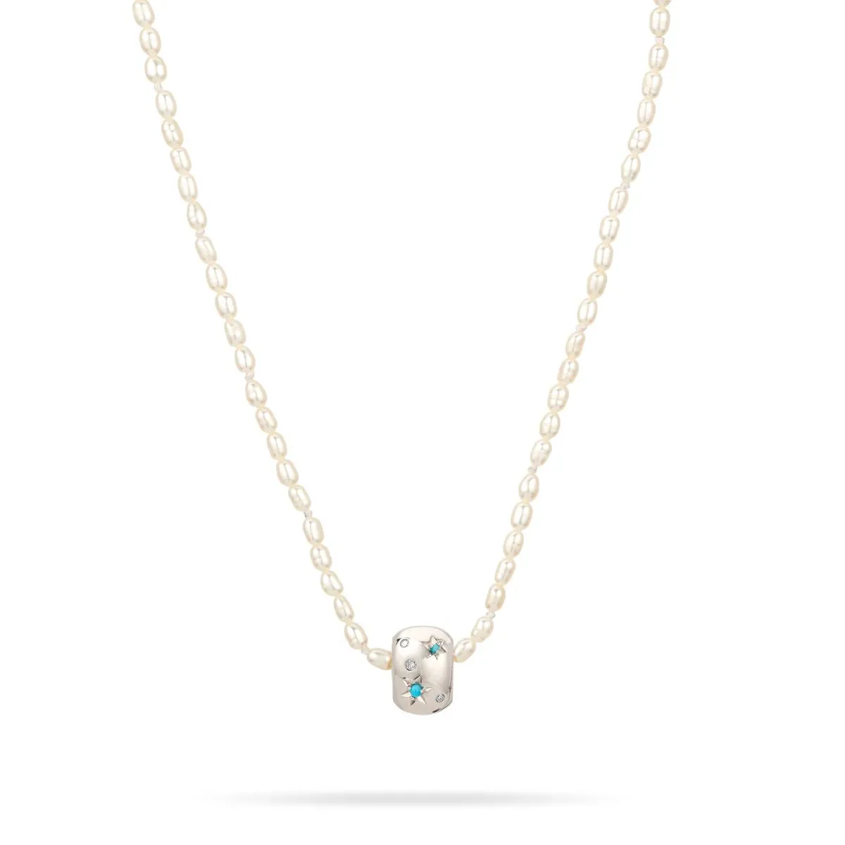 Turquoise + Diamond Celestial Big Bead in Sterling Silver sold by Adina Reyter product image thumbnail 5