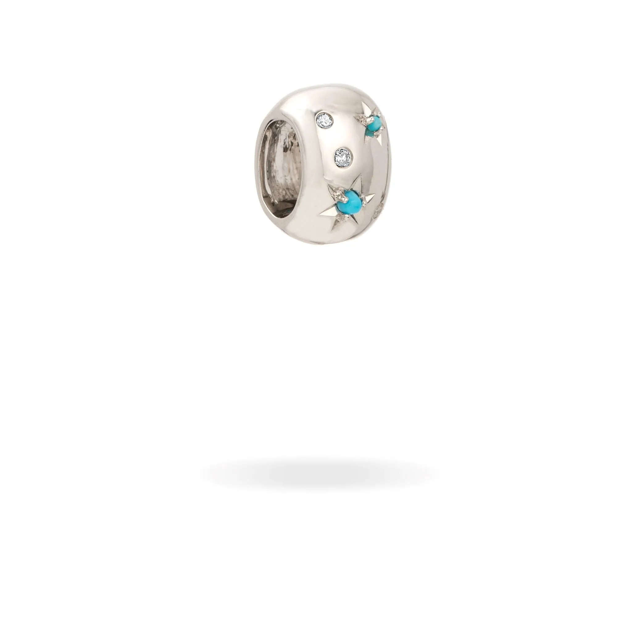 Turquoise + Diamond Celestial Big Bead in Sterling Silver sold by Adina Reyter product image thumbnail 3