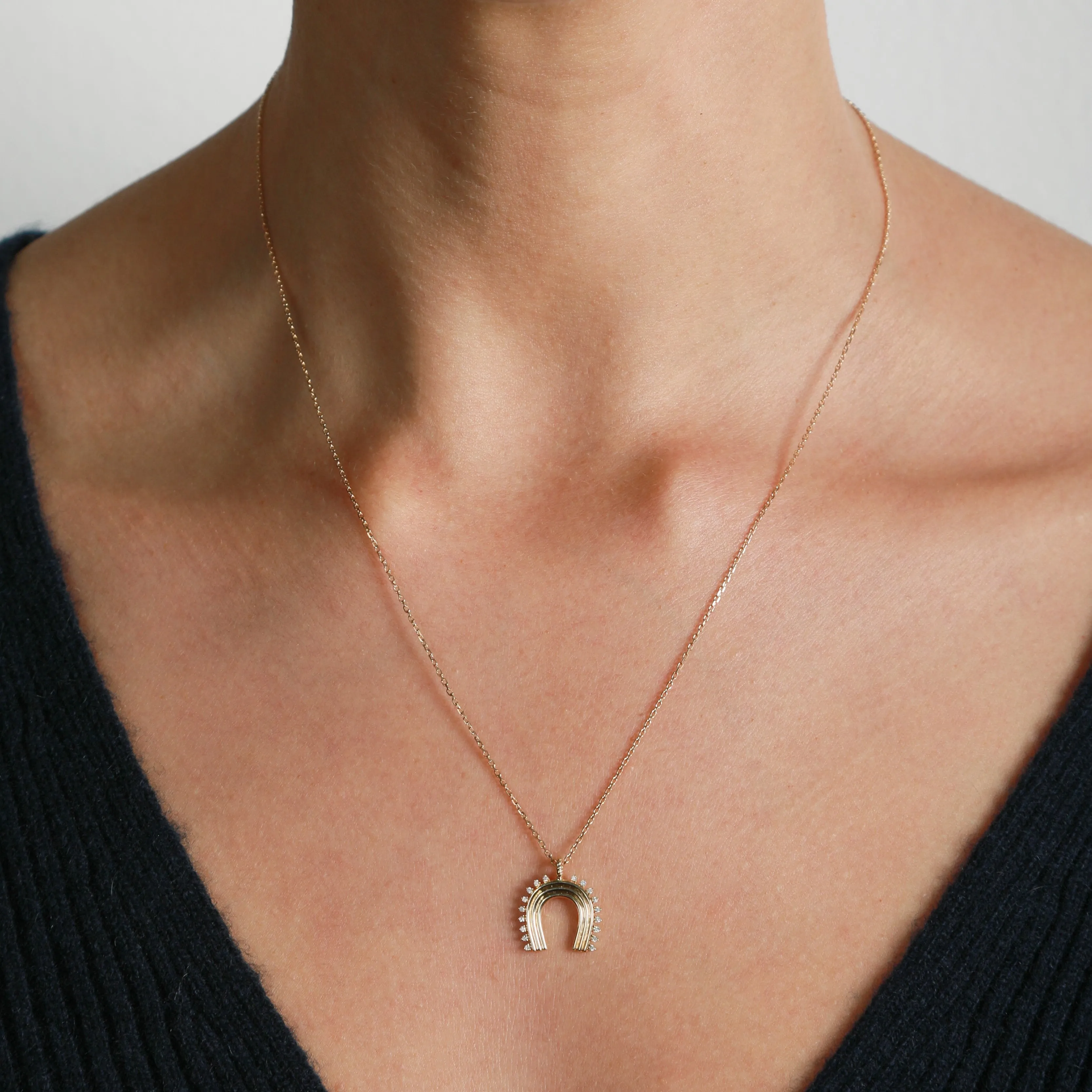 Groovy Diamond Horseshoe Necklace sold by Adina Reyter product image thumbnail 2