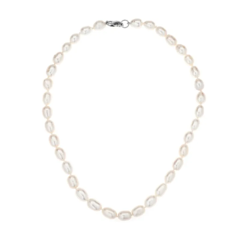 XL Seed Pearl Necklace in Sterling Silver sold by Adina Reyter
