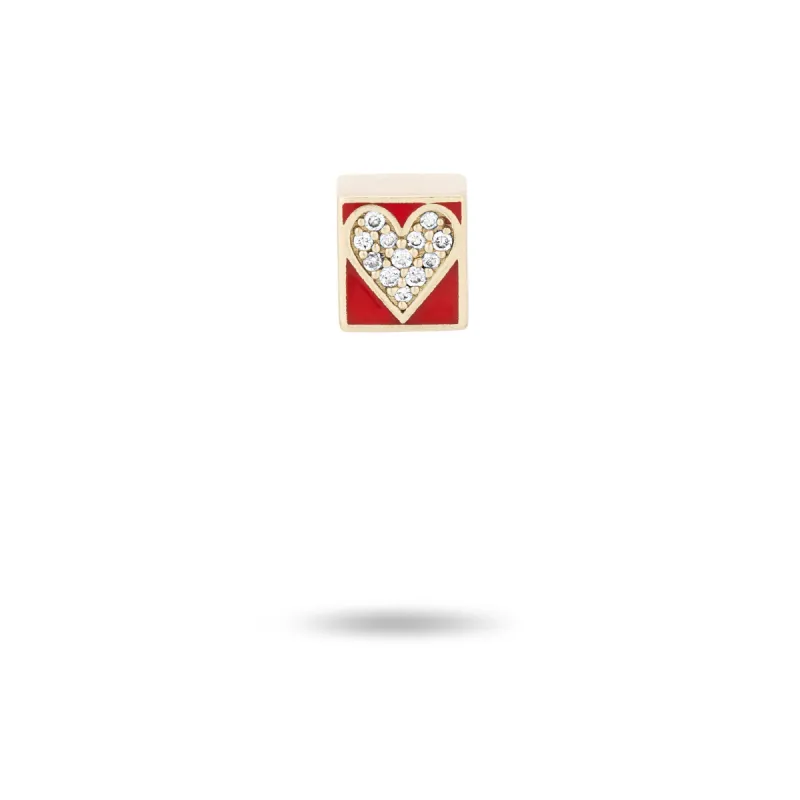 Ceramic Pavé Heart Mini Bead sold by Adina Reyter