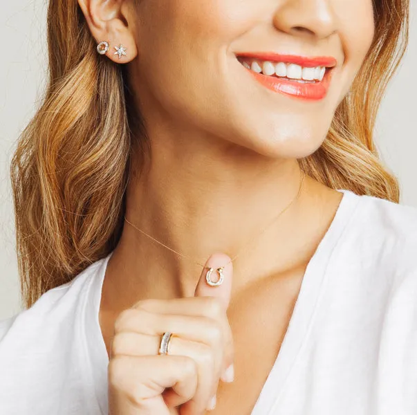 Baguette Horseshoe Necklace sold by Adina Reyter product image thumbnail 2