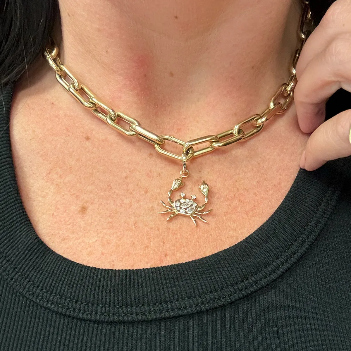 One of a Kind Mixed Diamond Aquarius Zodiac Hinged Charm sold by Adina Reyter product image thumbnail 2