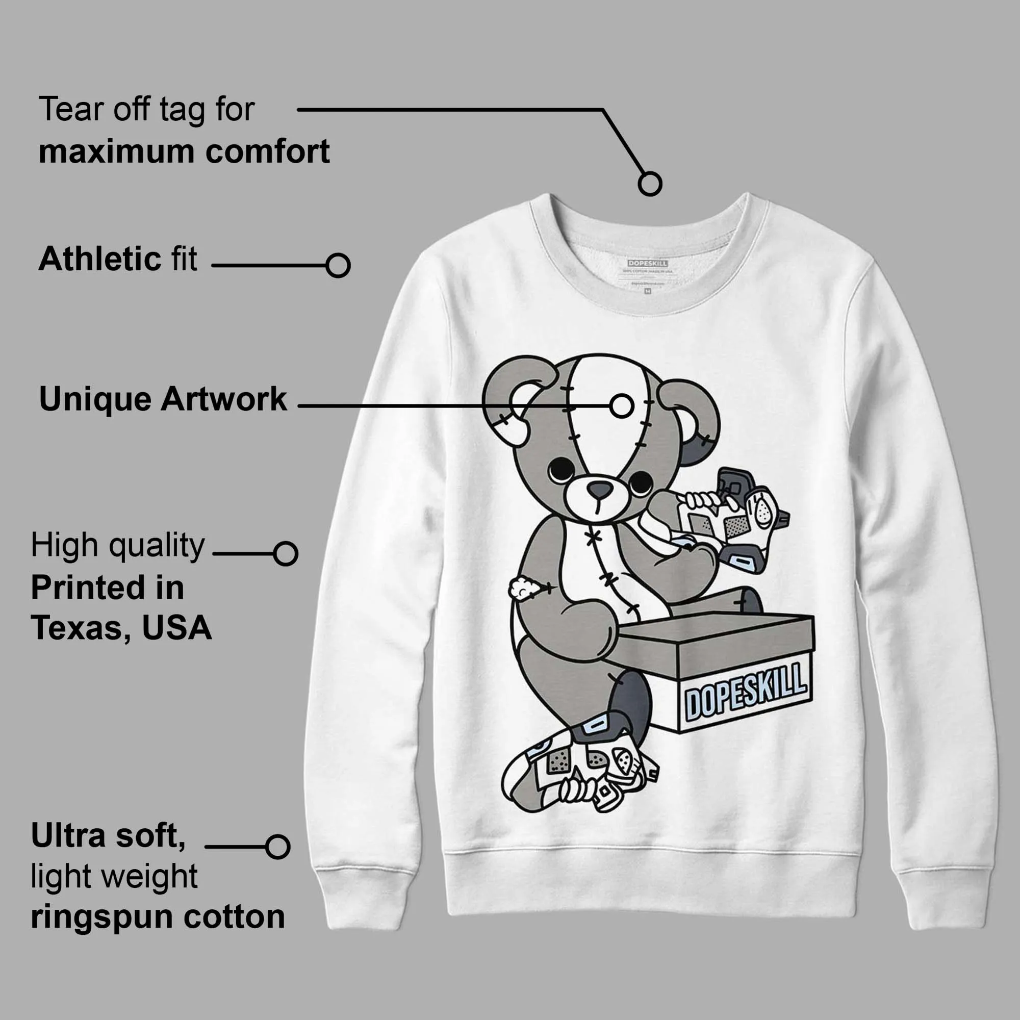 Cool Grey 6s DopeSkill Sweatshirt Sneakerhead BEAR Graphic sold by Archiify product image thumbnail 3