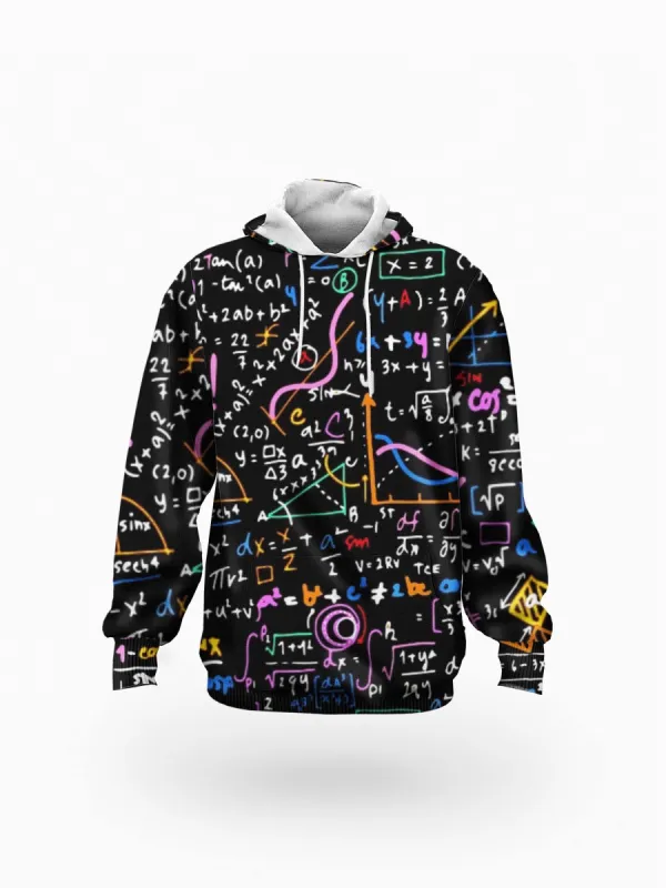 Math Print Unisex Plus Fleece Pullover Hoodie sold by Archiify